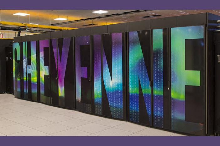 Photo of the Cheyenne supercomputer